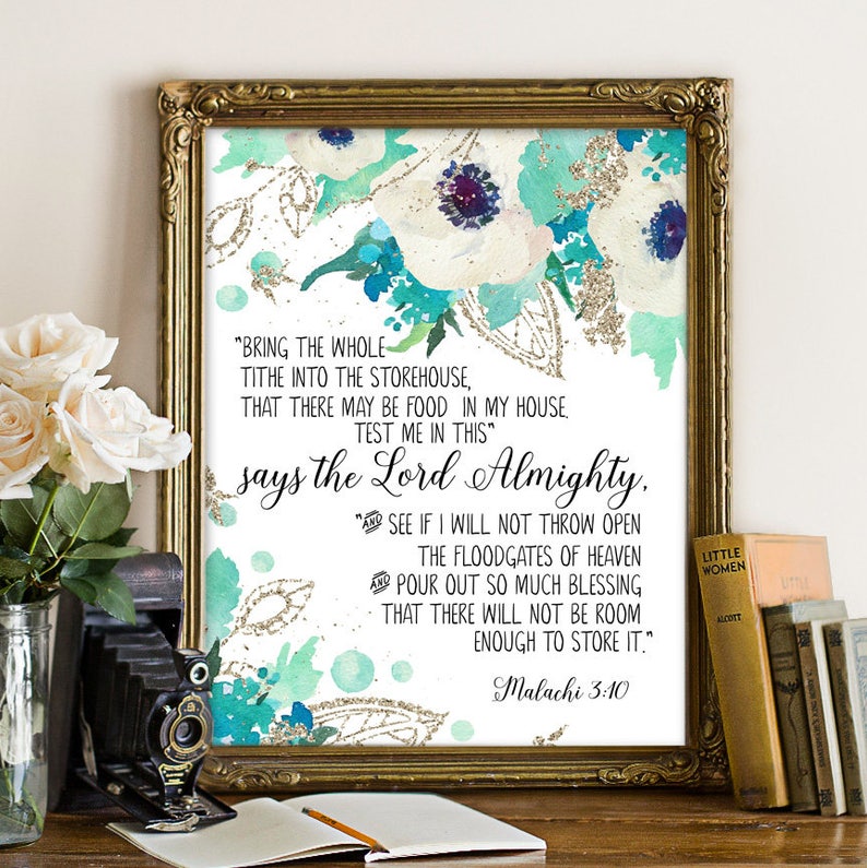 Malachi 3:10 Bible Printable Art Bible Print Scripture | Etsy