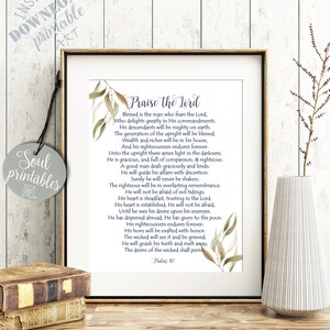 Printable Art, Scripture Art, Psalm 112, Psalms Print, Gift for a Man ...