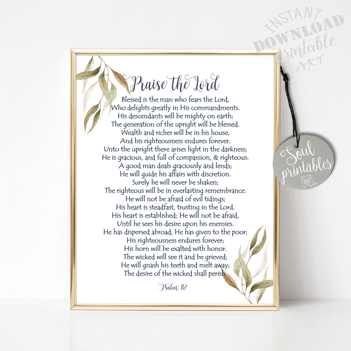Printable Art Scripture Art Psalm 112 Psalms Print Gift | Etsy
