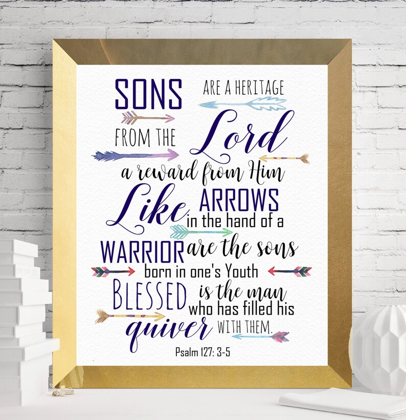 Psalm 127:3-5 Bible print Bible printable Bible wall decor | Etsy