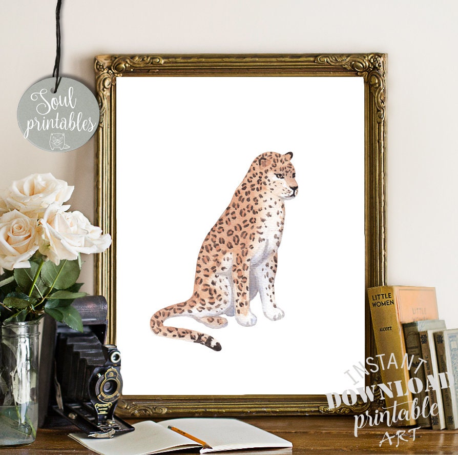 Leopard bedruckbar Schlafzimmer Leopard Wandkunst Tier Druck | Etsy