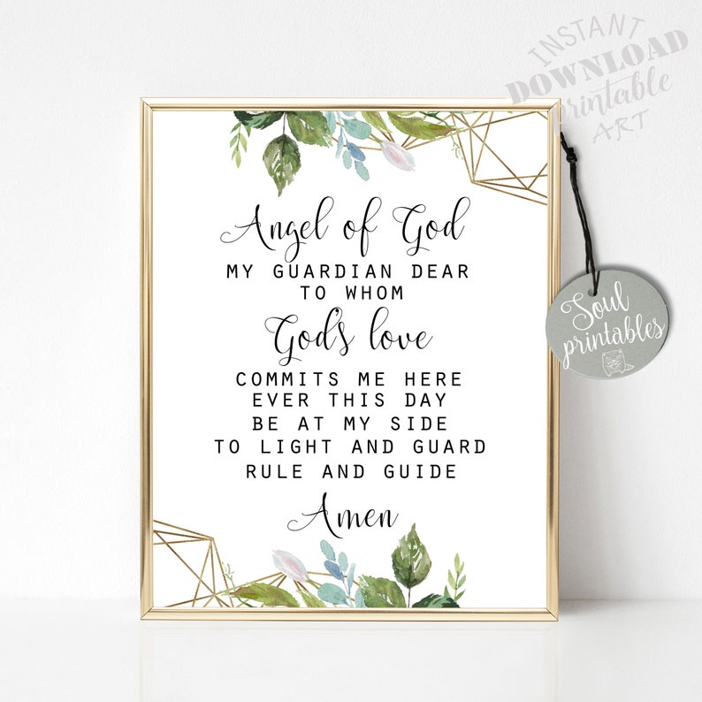 Guardian Angel Prayer Printable Bible Printable Art Prayer Etsy Guardian angel prayer printable bible printable art prayer etsy