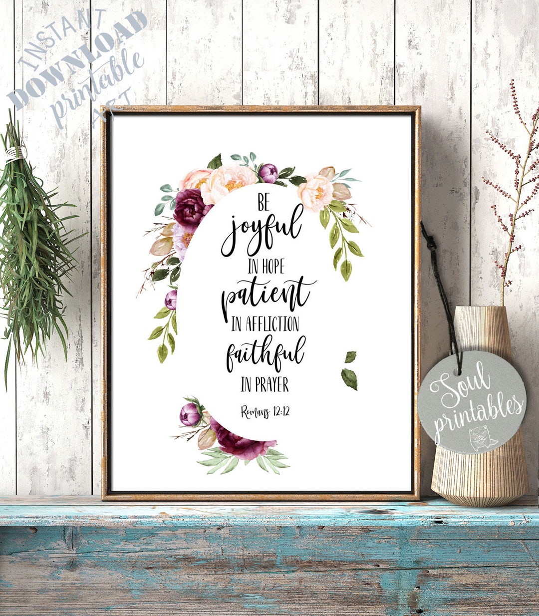 Romans 12:12 Bible Printable Bible Printable Bible Print - Etsy