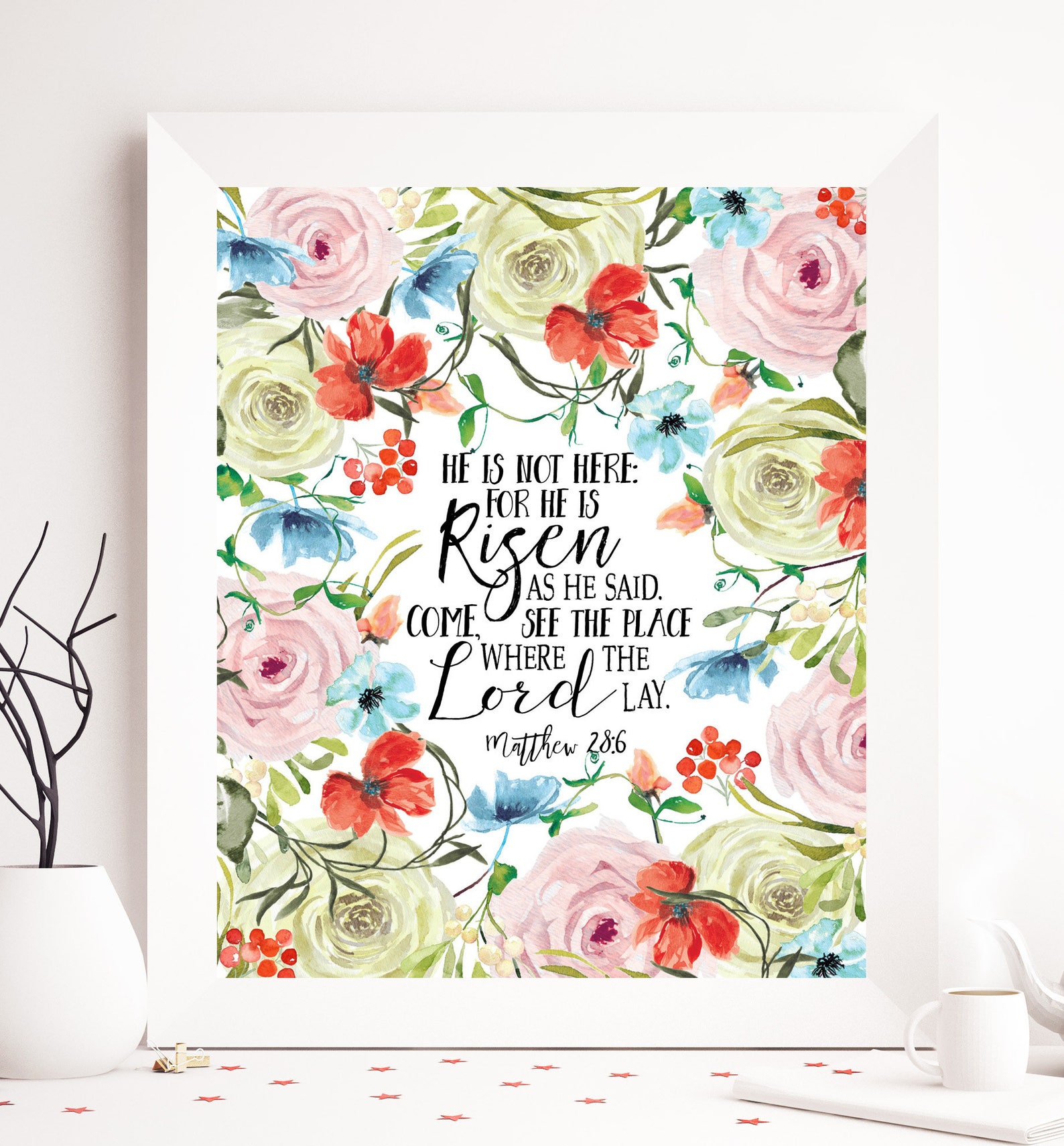 Bible Verse Wall Art Blue