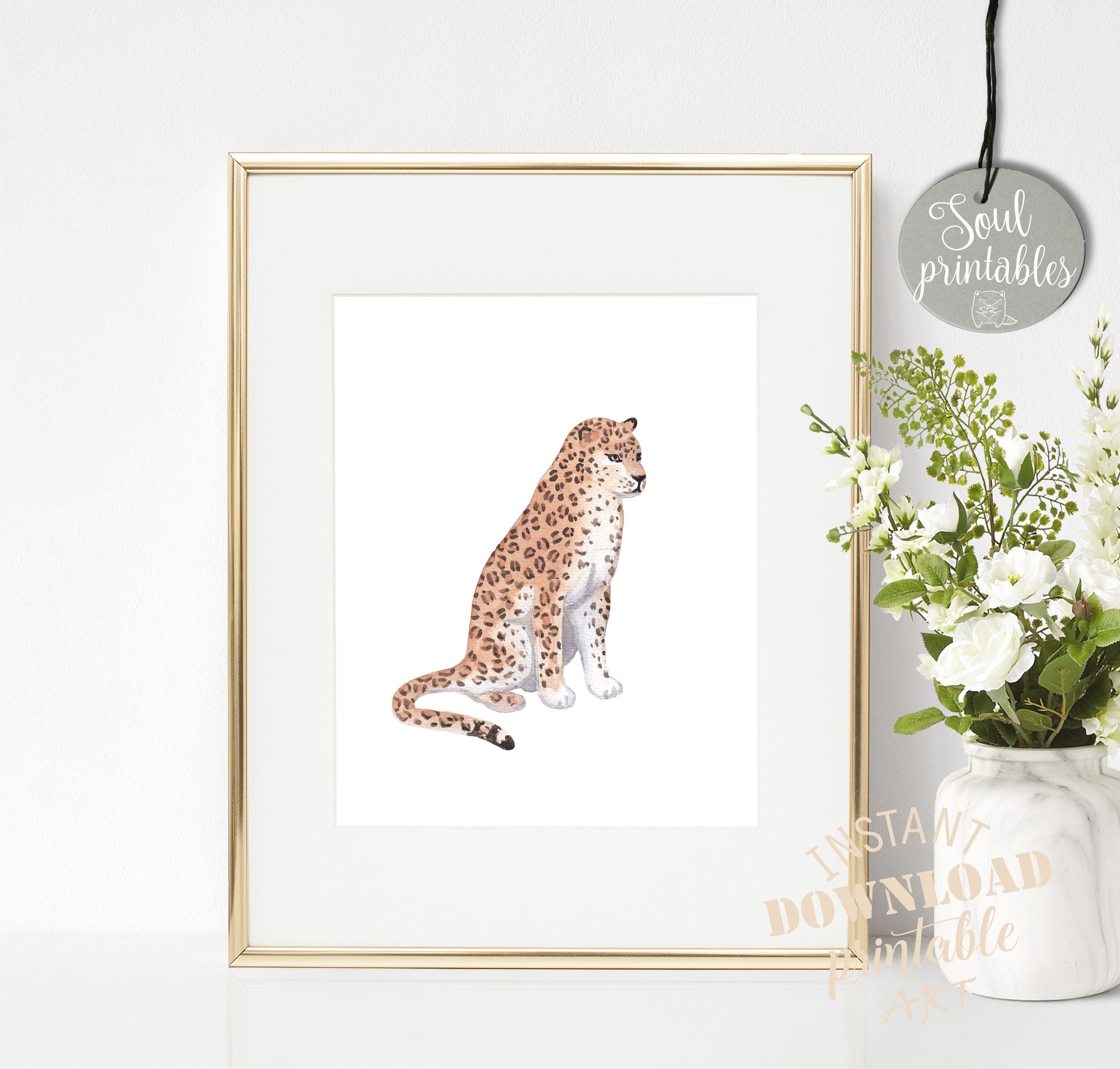 Leopard bedruckbar Schlafzimmer Leopard Wandkunst Tier Druck | Etsy