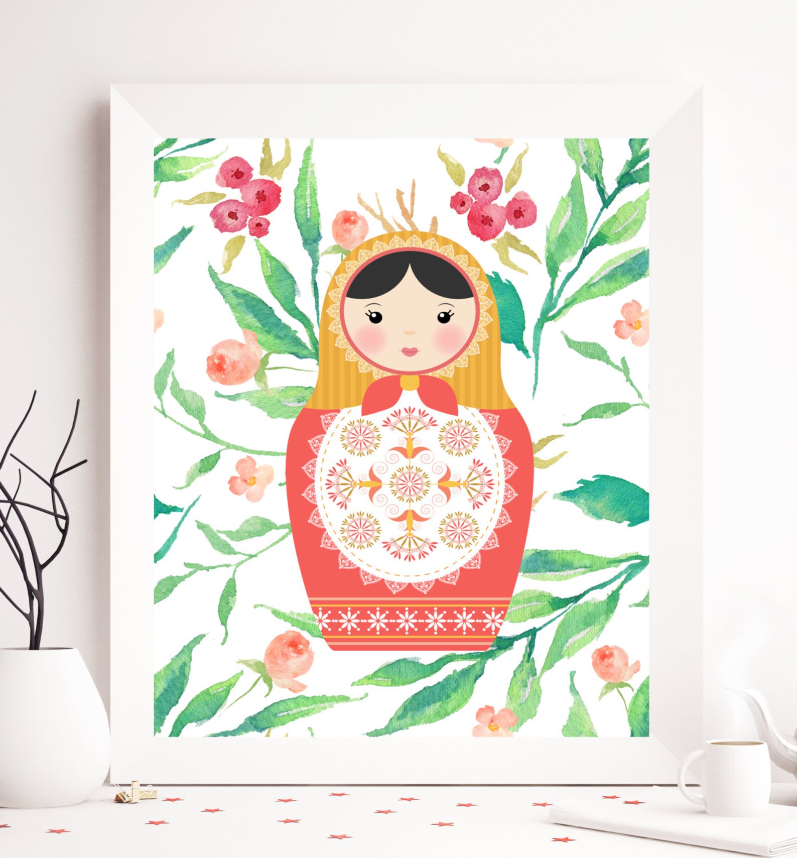 Russian doll printable matryoshka print babuska printable | Etsy