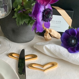 Heart Gold Plated  Knife Rests.