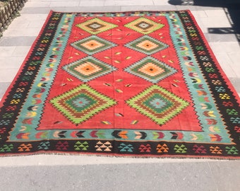 Vintage Turkish Rugs, Kilim Runner Rug, Anatolian, Extra Big Runner Kilim Rug, NotonlyRugs