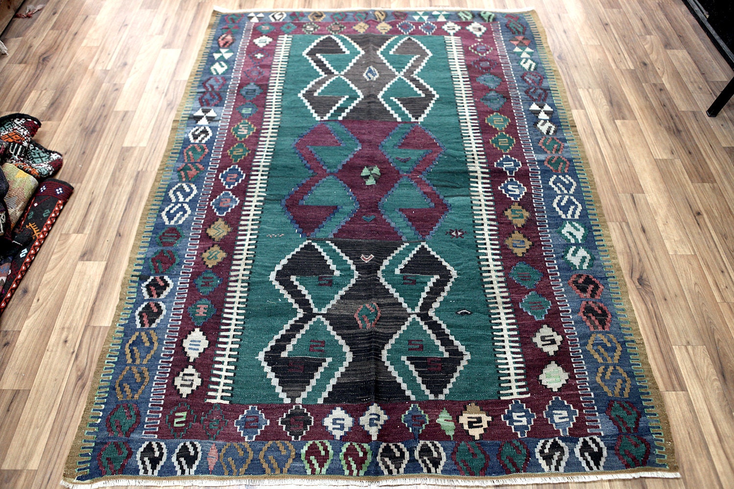 Vintage Kilim Rug Medium Size Kilim Rug Distressed Kilim Rug Etsy