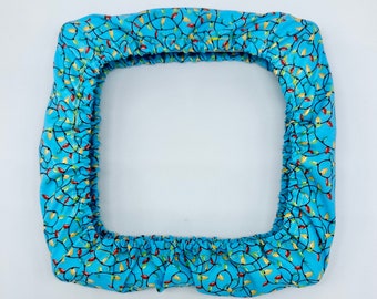 8x8 inch Blue Christmas Lights Grime Guard Cover for Q-snap.