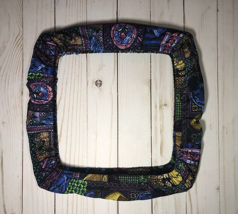 11x11 inch Beauty and the Beast Stained Glass Grime Guard for Q-snap.