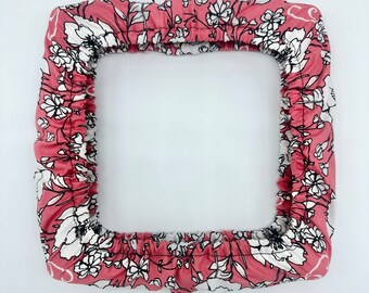 8x8 Peach and White Floral Grime Guard Cover for Q-snaps