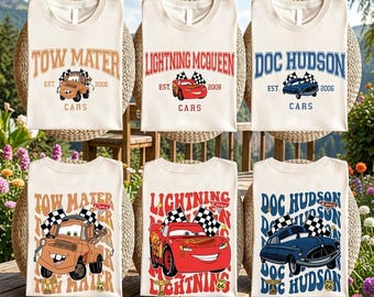 Koszulka Disney Cars, koszulka Pixar Lightning McQueen, bluza Złomek, koszulka Sally Carrera, koszulka Disney Family Trip, Disney Vacation