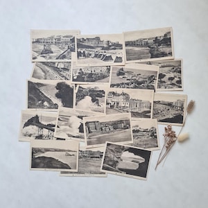 Vintage Biarritz cartes poștales/lot série de 18/tourisme français collection/noir blanc sépia/plage casino rocher Vierge Port Vieux phare