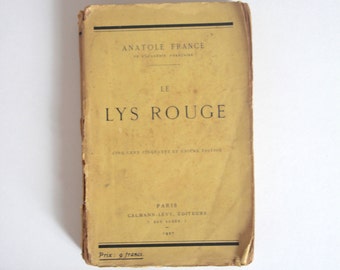 Vintage book France Le lys rouge Anatole Paris French Academy 1927 Calmann Levy artwork reading bookstore library 20s french flea market