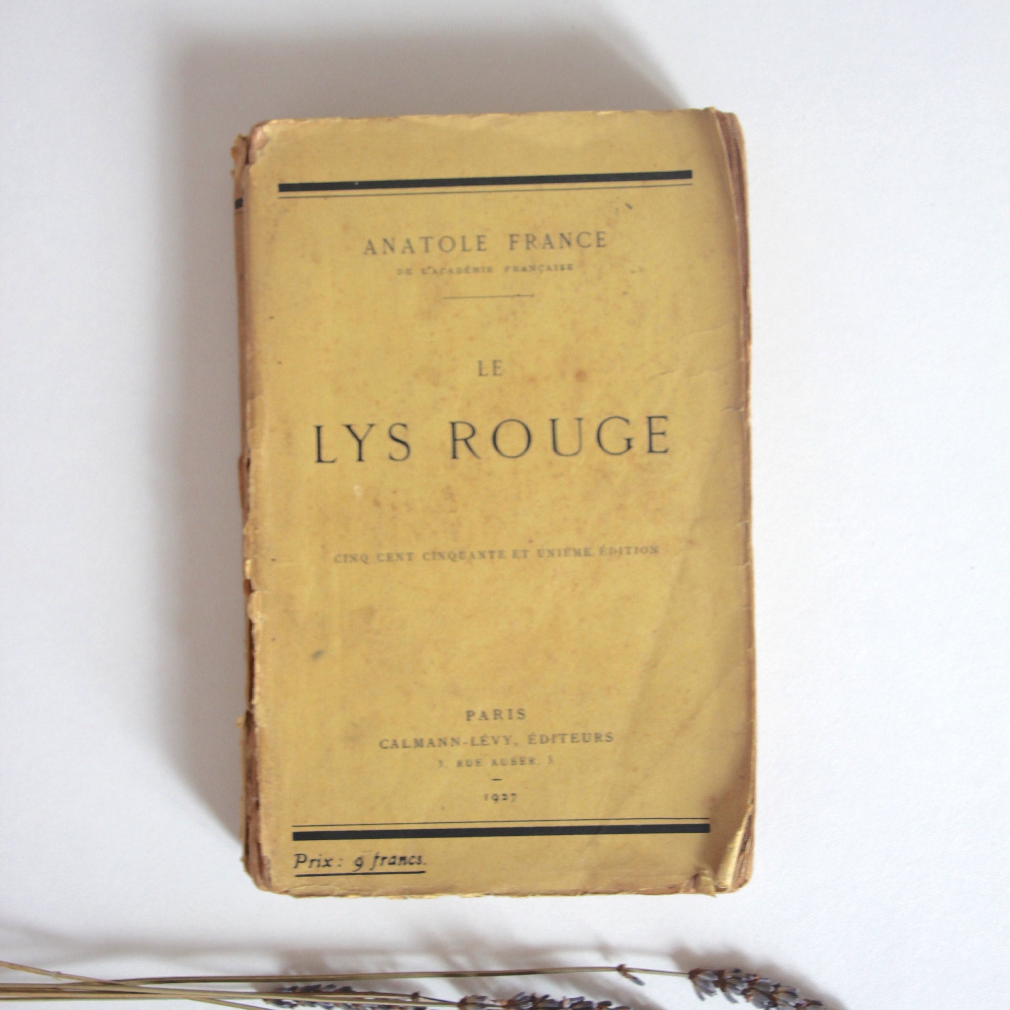 Råd mover jeg læser en bog Vintage Book France Le Lys Rouge Anatole Paris French Academy - Etsy