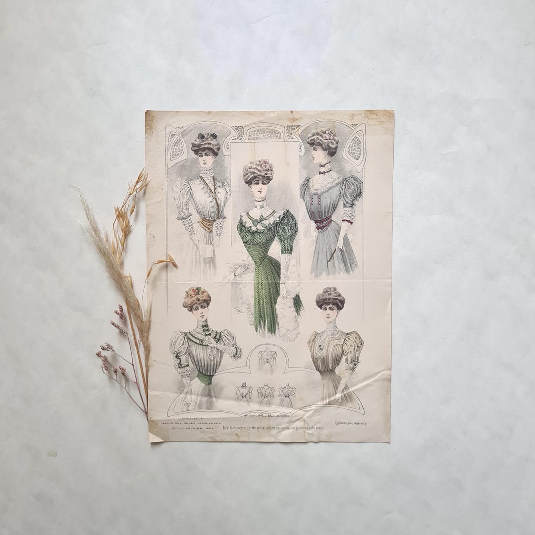 Gravure De Mode Originale 1869 – Toilettes De Ville – Magazine Français – Bon état