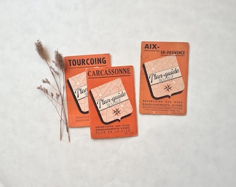 Vintage Blay Kartenführer Broschüre/Tourcoing Carcassonne Aix En Provence Auswahl/Straßenverzeichnis Informationen/alte französische Sammlung