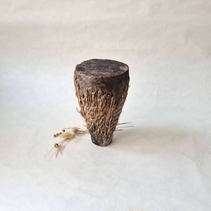 Vintage djembe drum tamtam instrument music percussion/African art Africa tribal handmade craft/wood skin/antique collectible flea market