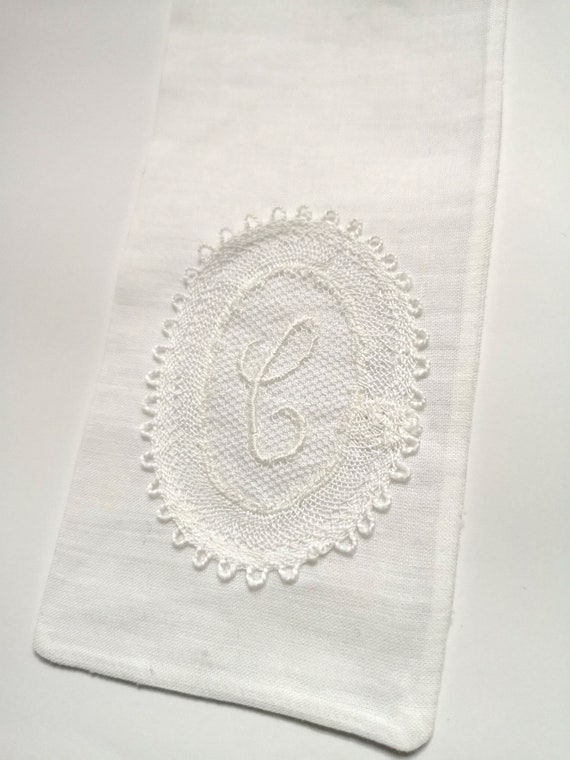 Antique French White Handmade Embroidered Cotton Acce… - Gem