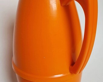 Vintage pichet orange plastique orangeade bouchon poignée bec verseur  Tupperware boisson accessoire fourniture maison camping pique nique -   France