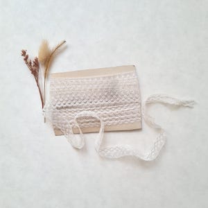 Vintage galon dentelle fuseaux/coton écru/fait main artisanale/mercerie ancienne/ruban couture/accessoire fourniture/années 20-30 français