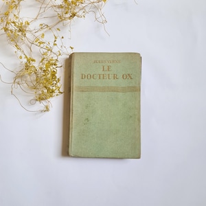 Novela vintage/Jules Verne/Doctor OX/de bolsillo/oro verde/1929 Literatura francesa Años 20 Aventuras juveniles Ilustraciones ilustradas