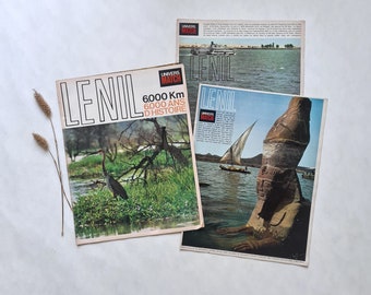 Vintage Match Universe magazine journal newspaper/Egypt The Nile Ethiopia Sudan/journal newspaper color photo/history civilization geography