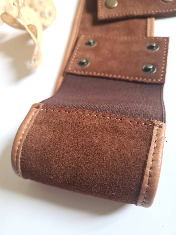 Vintage belt Massimo Dutti nubuck leather luxury … - image 8