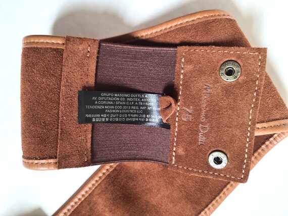 Vintage belt Massimo Dutti nubuck leather luxury … - image 3