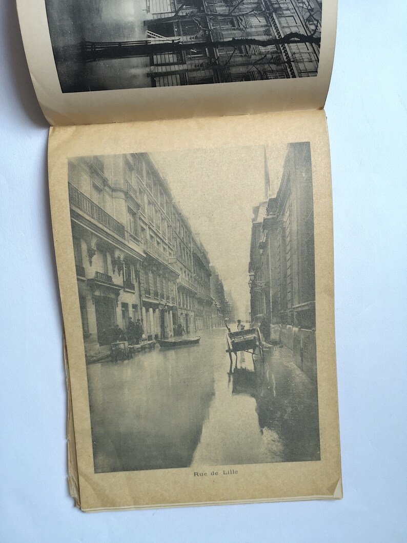 Antique photo album 32 views of flooded Paris and its suburbs January 29, 1910 photos collection booklet France history historical souvenir image 8