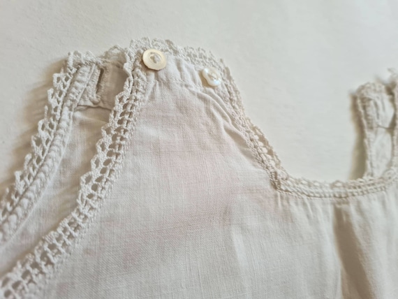 Vintage linen baby birth child white cotton embro… - image 8