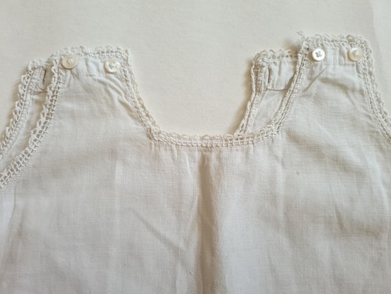 Vintage linen baby birth child white cotton embro… - image 6