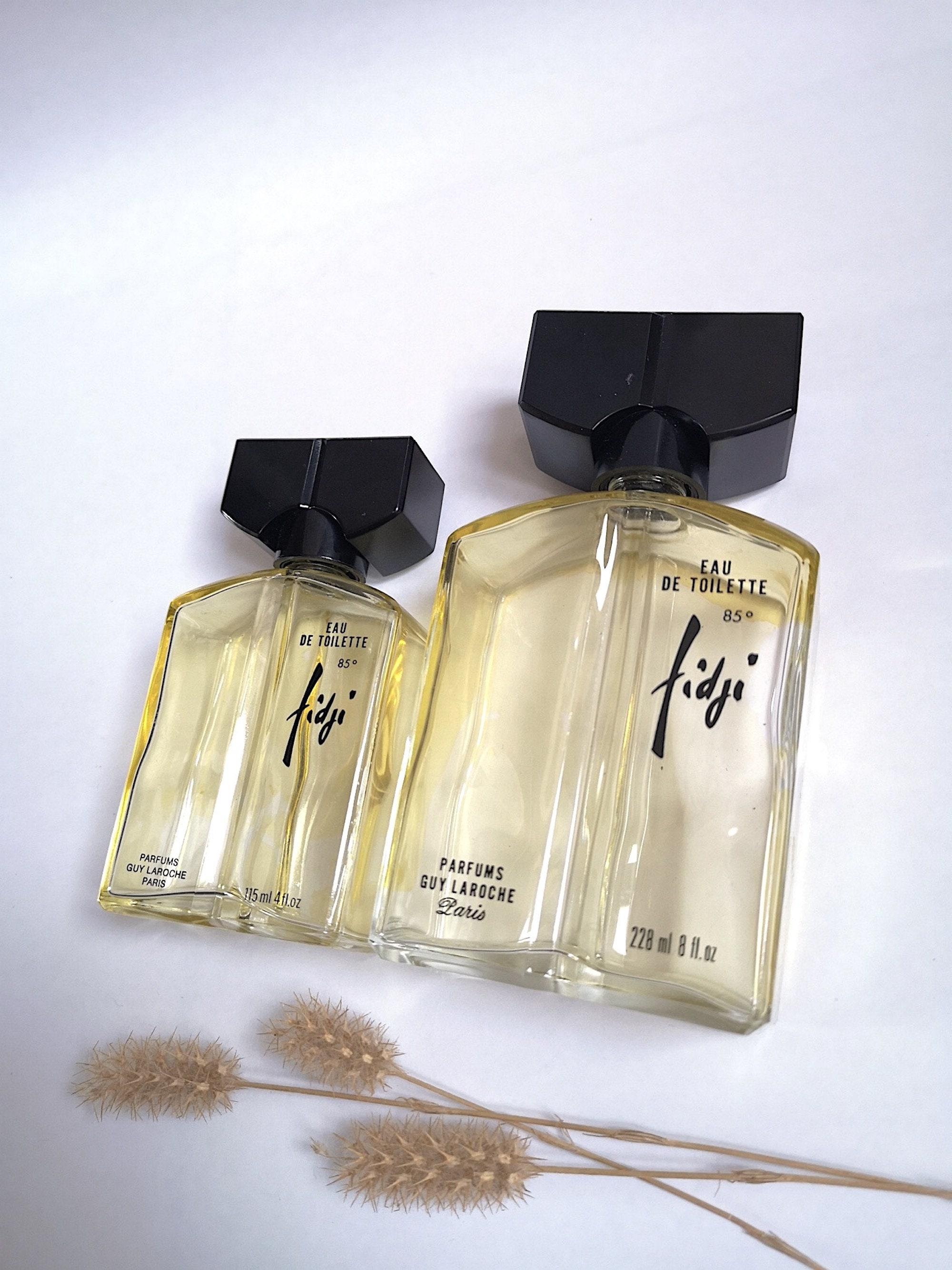 Vintage 2 Perfume Bottle/guy Laroche Fidgi/paris France Eau De