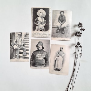 Vintage carte postale/noir blanc/photographie époque/typique traditionnel/France français/Matelotte Normand Breton Pilote Poisonnière