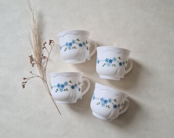 Lot De 9 Tasses à Café Arcopal Vintage (Orange, Bleu, Corail, Blanc) - Design Bicolore Verre