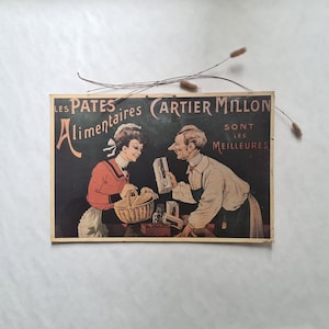 Vintage reclameposter/Cartier Million pasta/keuken voedsel workshop/muurdecoratie retro decor/huis