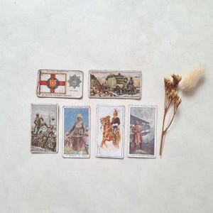 Vintage cartes Wills Cigarettes/série de 6/armée guerre militaire/aviation mitrailleuse carabinier bataillon/collection USA XIXè impérial