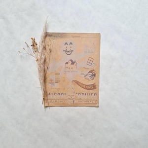 Copertina per quaderno vintage/pubblicità/materiale scolastico/alette di carta stampata/"Prodotto nazionale per bruciare l'alcol"/vecchio