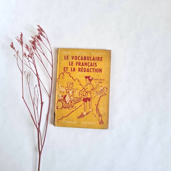 Vintage livre Le vocabulaire le Français Et La Rédaction cours moyen Nathan France leçon école écolier années 50 orthographe rédaction