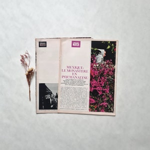 Vintage Univers Match magazine journal newspaper/Mexico history revolution Aztec city monastery/60s collection/French press notebook book