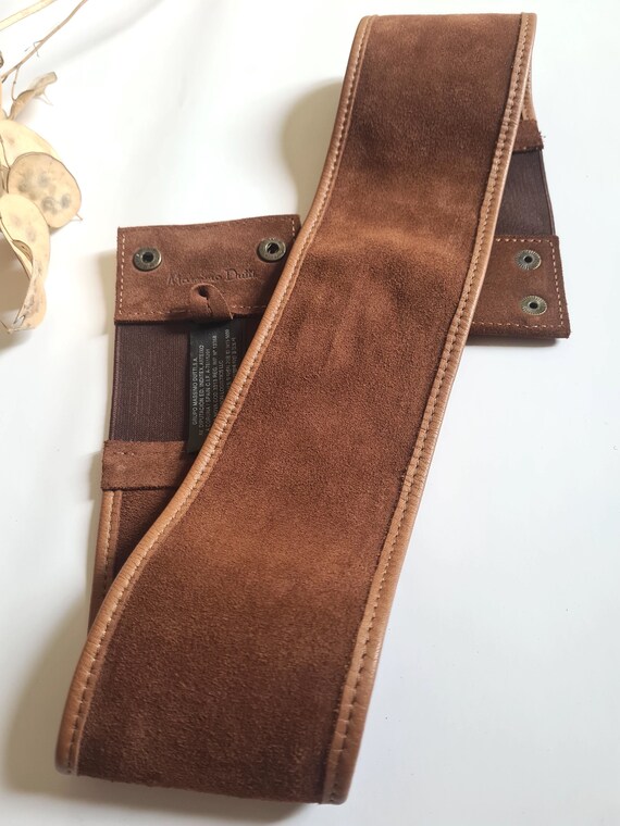Vintage belt Massimo Dutti nubuck leather luxury … - image 10