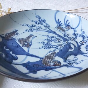 Vintage Plates set Porcelain Old China Asian Art Handcrafted Decor Blue Wall Decoration Home Interior Antiques Collectible flea market image 2
