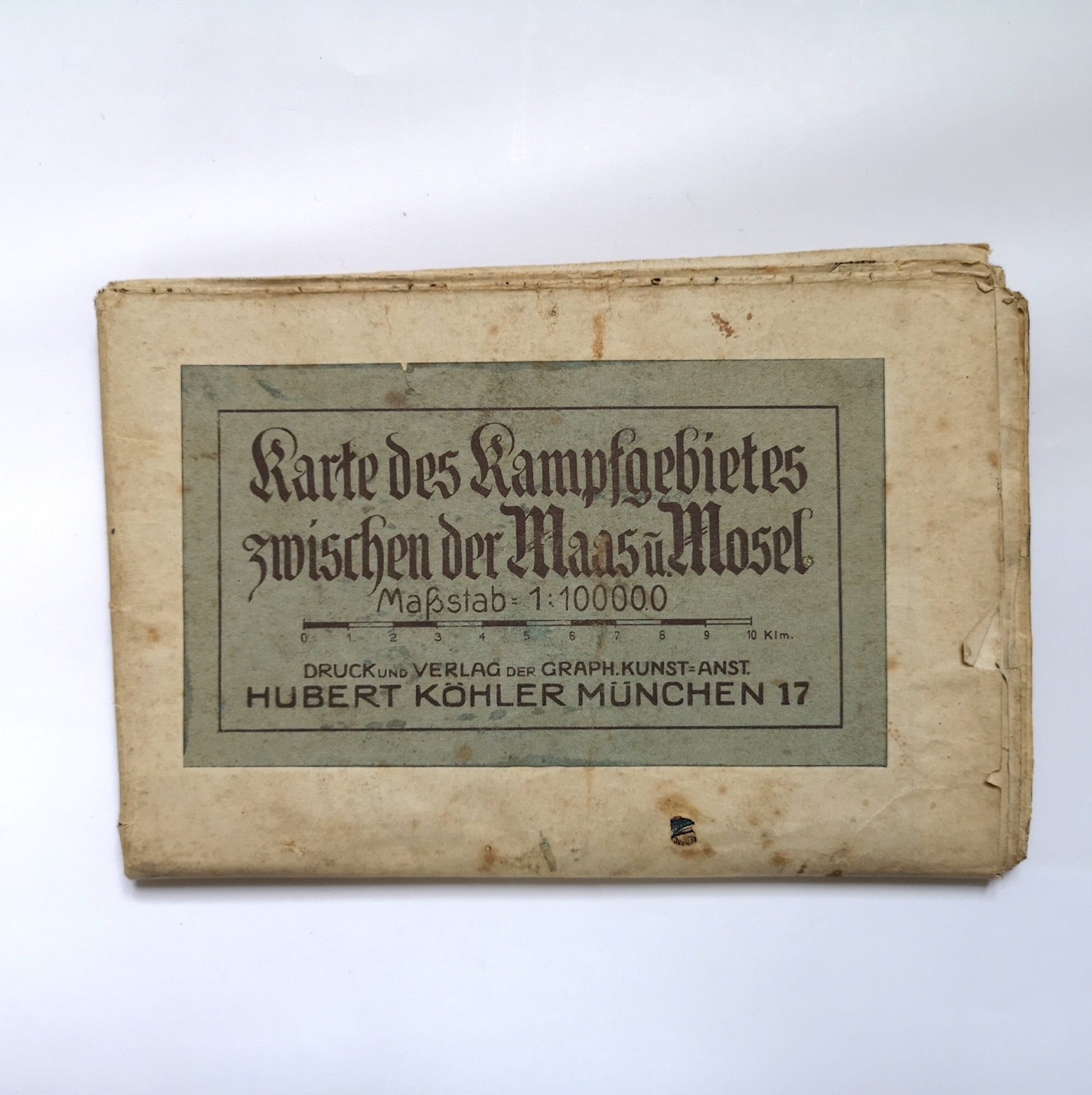 Vintage Carte Routière Plan France Moselle Meuse Imprimé en Allemagne Zone de Guerre 1900 Document R