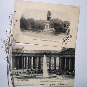 Vintage Cartes postales/Saïgon Indochine/Saint Petersbourg Russie/architecture bâtiment/correspondance vieux papiers/collection voyage