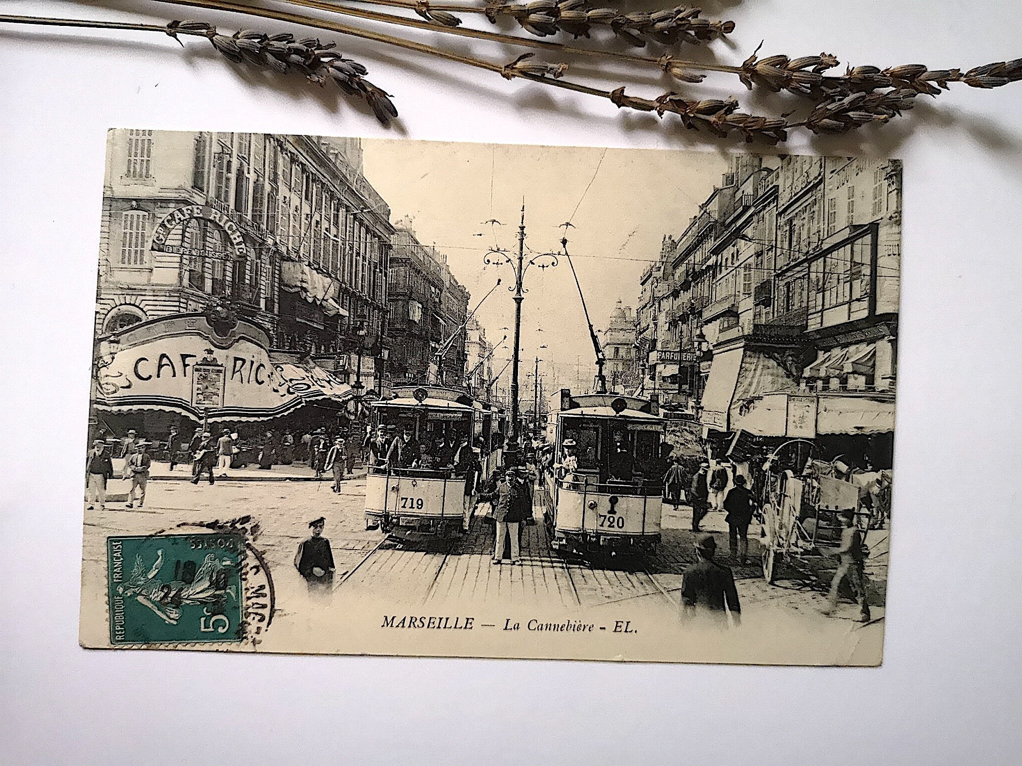 Photo Stéréo Vintage Marseille La Cannebière Circa 1870 - Tirage D'époque Original - Format 10,5x18 Cm