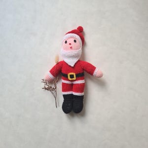 Vintage crochet Santa Claus/puppet doll plush/knitted wool/old toy games/handmade craft crafted /collection tree decoration holidays