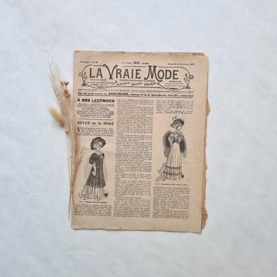 Vintage Newspaper La Vraie Mode/1900 Belle Epoque Antique/rare