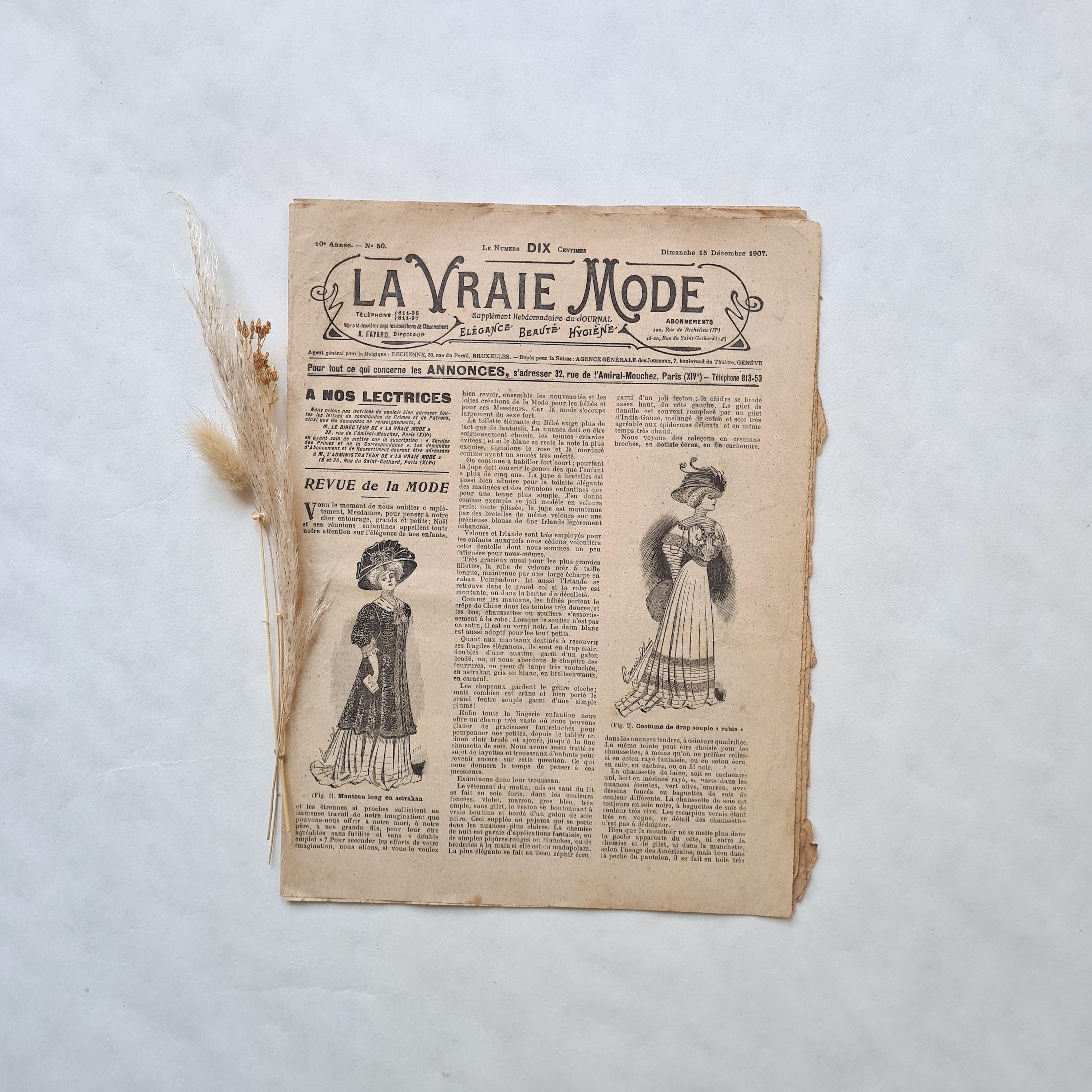 Vintage Newspaper La Vraie Mode/1900 Belle Epoque Antique/rare