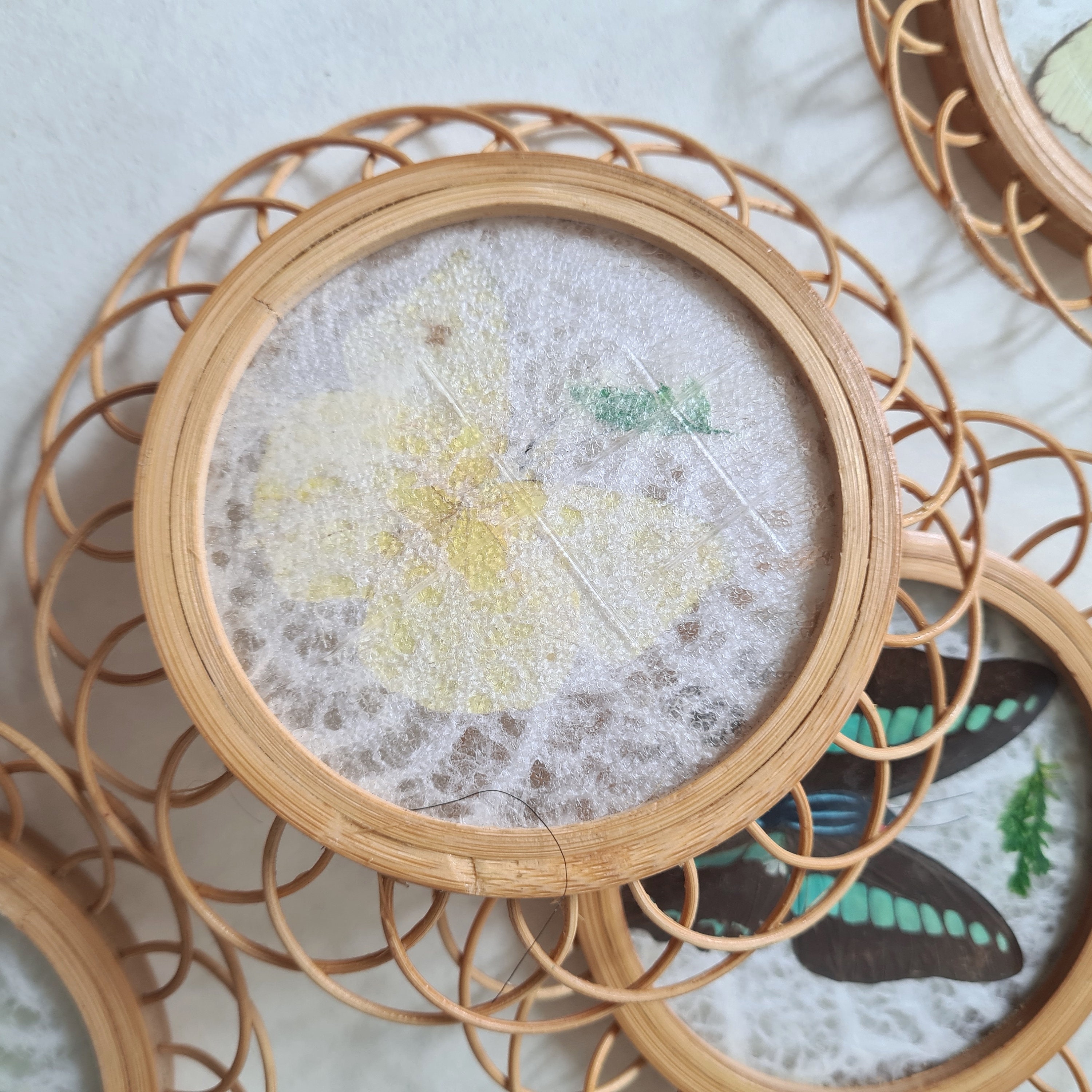 Dessous de verre rond en rotin naturel, 6 pièces • Le palais du rotin